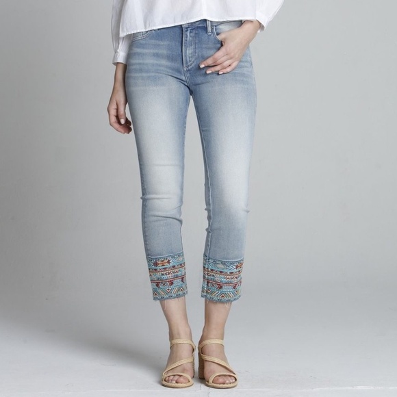 DRIFTWOOD Colette Blue Jeans Embroidered Stitch Fix Rosemond Jeans - Picture 1 of 11